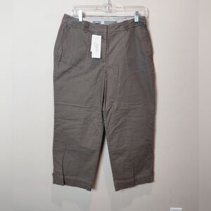 J.Jill 100% Cotton Cropped Pant Genuine fit At Waist in Shale NWT Size 8